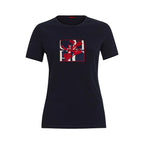 Camiseta – Manga Curta, Decote Redondo, Algodão, Bordado Floral, Casual e Confortável