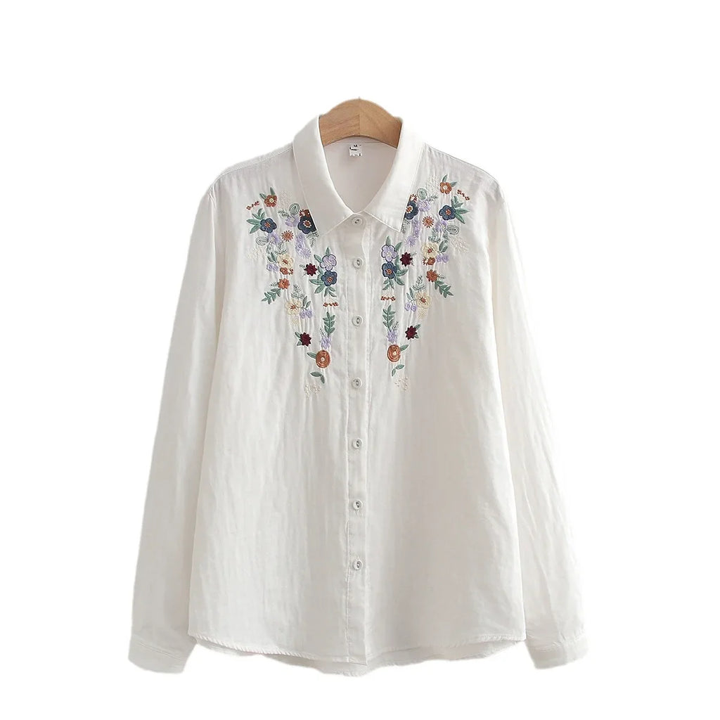 Camisa 100% Algodão com Bordado – Conforto e Estilo Natural