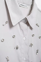 Conjunto Bordado com cristais - shorts e camisa
