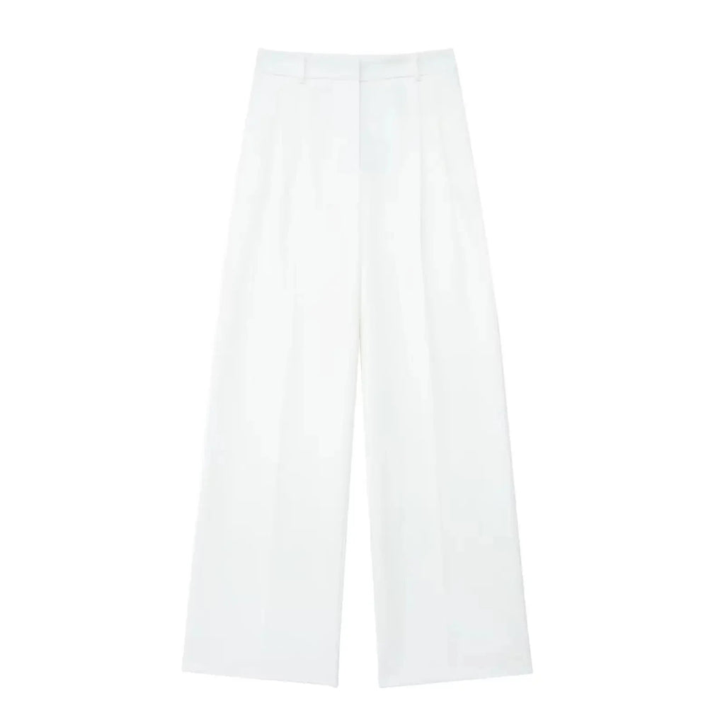 Conjunto Colete Halter Sem Mangas com Bolsos + Calça Pantalona Cintura Alta, Look Executivo Moderno