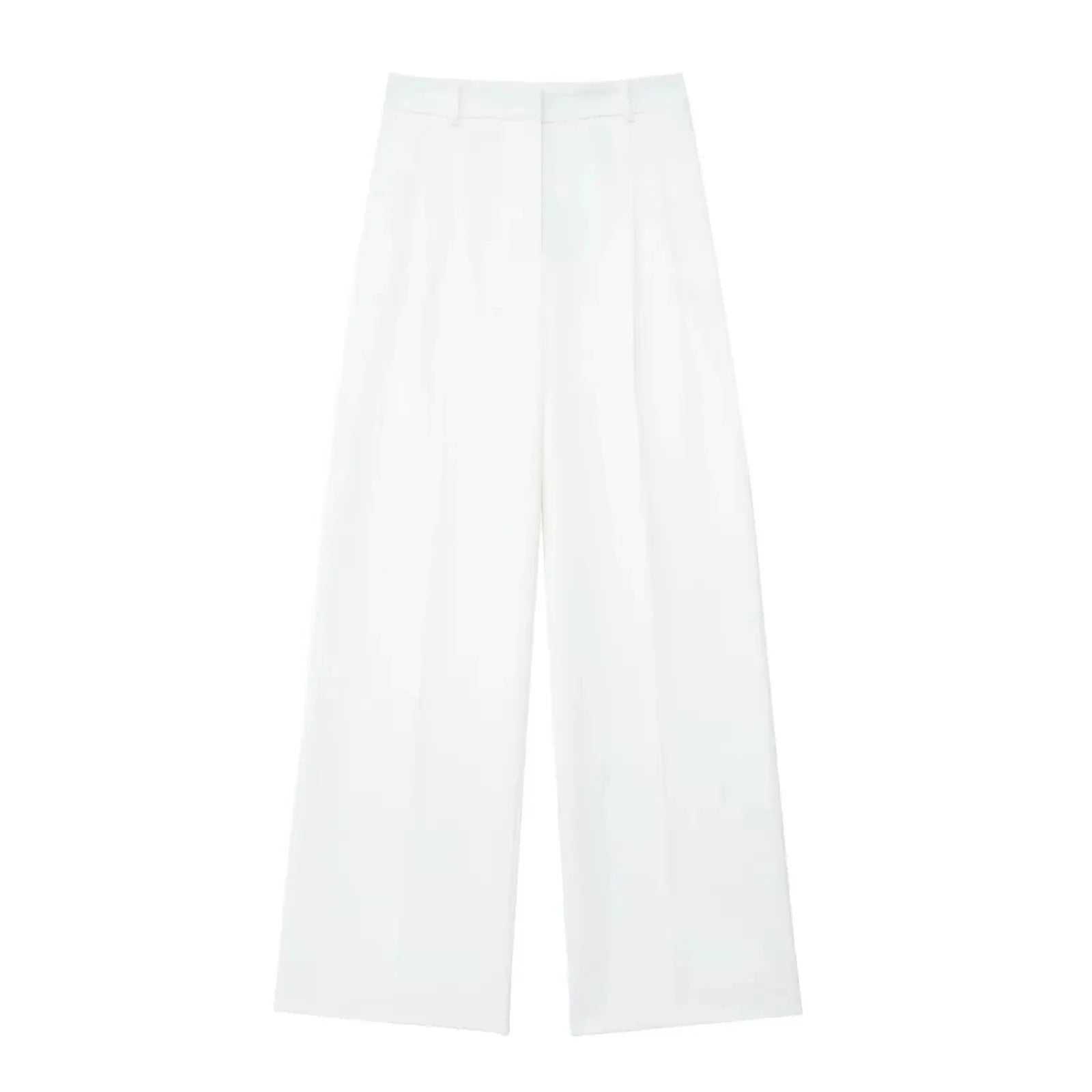 Conjunto Colete Halter Sem Mangas com Bolsos + Calça Pantalona Cintura Alta, Look Executivo Moderno